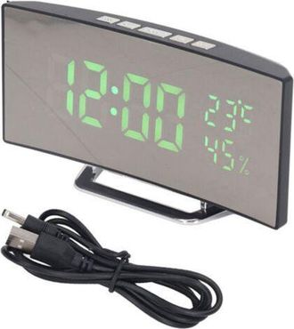 OEM Reloj Digital Led Con 3 Niveles De Brillo, Funci&oacute;n De Repetici&oacute;n De Alarma, Alimentado Por Usb, Reloj Despertador Electr&oacute;nico Con Espejo, Indicador De
