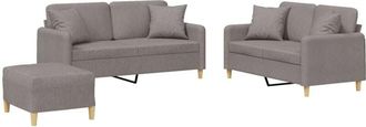 vidaXL Vidaxl - Juego De Sof&aacute;s Con Cojines 3 Piezas Tela Gris Taupe