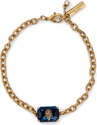 Kurt Geiger Emerald Cut Crystal Chain Bracelet in Blue at Nordstrom