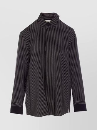 Saint Laurent silk striped long-sleeve shirt