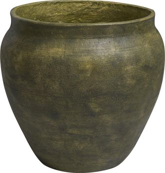 Beliani Maceta Para Plantas Para Interior Y Exterior 54 X 54 X 49 Cm Verde Oscuro Theriso