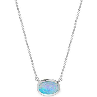 Melinda Maria Shes a Boss Lab Created Opal Pendant Necklace in Silver-Blue Opal at Nordstrom