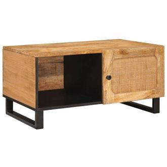 vidaXL Coffee Table Natural 80 x 50 x 40 cm Solid Mango Wood vidaXL
