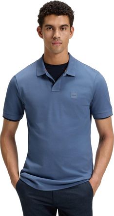 HUGO BOSS Boss Orange polo Passenger middenblauw effen