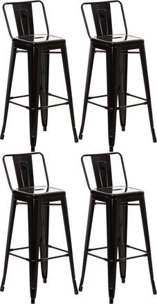 Clp Clp - Set De 4 Taburetes Mason Met&aacute;licos Negro-dorado