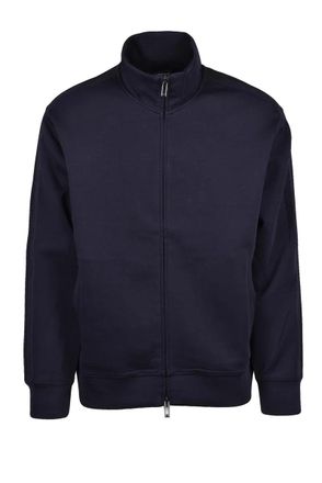 Emporio Armani Zip Sweatshirt Cotton Polyester Stretch - Blue