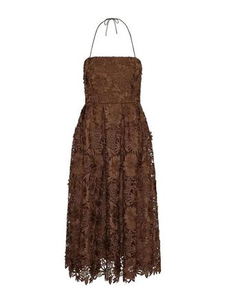 Rotate Rotate brown flower lace dress
