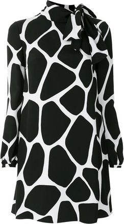 Valentino Garavani Giraffe Print Silk Mini Dress