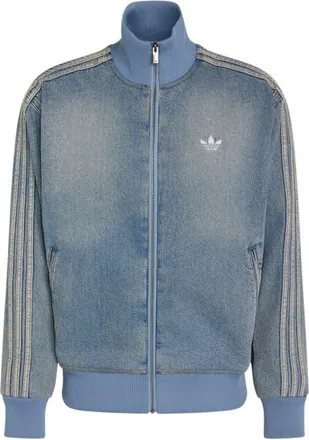 adidas Denim Track Jacket in Worn Blue Denim at Nordstrom, Size Xx-Large