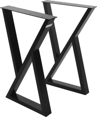 ML Design 2x patas de mesa industrial 40 x al71cm metal en acero negro forma x