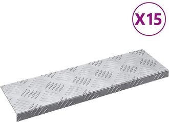 vidaXL Checker Plates 15 pcs Silver 60 x 18 cm Aluminium Vidaxl