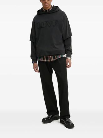 Desigual Gelaagde hoodie met patch - Zwart