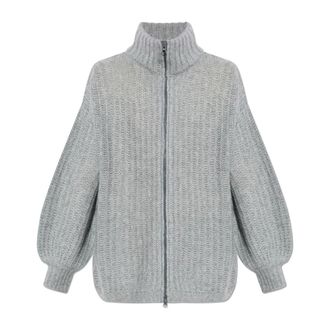 Lisa Yang Cashmere Knitwear, female, Gray, Size: XS Moralie Cardigan