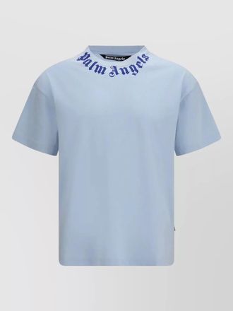 Palm Angels logo neck crew graphic print t-shirt
