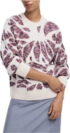 Desigual Print Gebreide Ronde Hals Trui - Dames - Ronde hals truien - Veelkleurig - XL - Polyester - Truien & Vesten