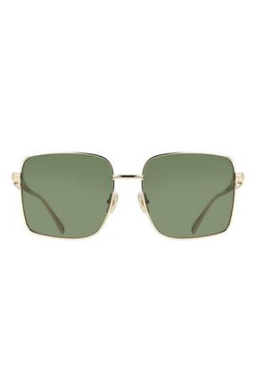Ferragamo 57mm Square Sunglasses in Gold/Green at Nordstrom
