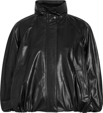 SIMKHAI Jada Leather Cape Jacket - Black - S (UK8-10 / S)