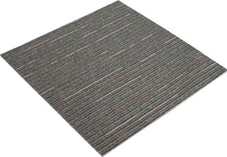 vidaXL Azulejo De Alfombra Rayado Marr&oacute;n Oscuro 50 X 50 Cm 20 Uds. Vidaxl