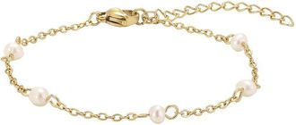 Adornia Adornia 18K Plated Stainless Steel 4-4.6Mm Pearl Bracelet