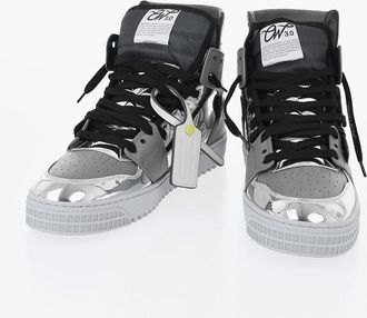 Off-white High-Top 3.0 Mirror-Effect Leather Sneakers with Tone-on-Tone Monogram Off-White