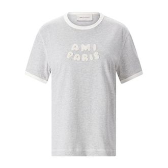 Ami T-Shirts, female, Gray, Size: M De Coeur T-shirt
