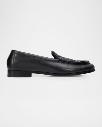 Bottega Veneta Men & apos;s Silenzio Intrecciato Napa Leather Loafers
