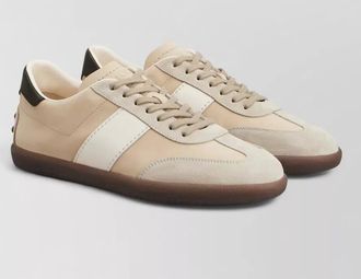 Tod's sneakers contrast panel perforated detail rubber sole