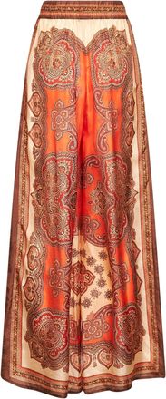 Zimmermann Womens Trousers Mahon Tangerine Silk Multicolour