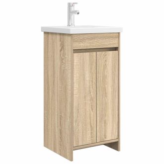 vidaXL Vanidad De Ba&ntilde;o Con Lavabo Roble Sonoma 42 X 40 X 84,5 Cm Vidaxl