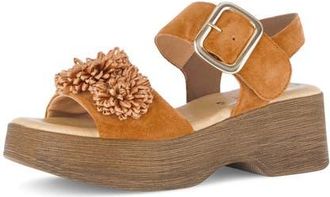 Gabor Raffia Appliqu&eacute; Platform Sandal in Valley at Nordstrom, Size 6.5Us