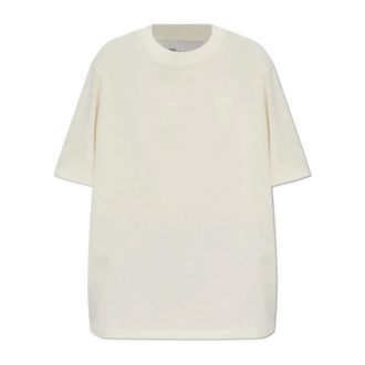 Ami Dames, Tops, Beige, Maat: 2XS Katoen