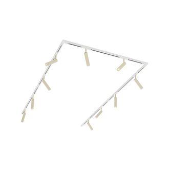 QAZQA Moderno Sistema De Iluminaci&oacute;n De Riel Moderno Con 10 Focos Beige Y Blanco Monof&aacute;sico - Slimline Uzzy Aluminio /met&aacute;lica Adecuado Para Led Max. 10 X 5