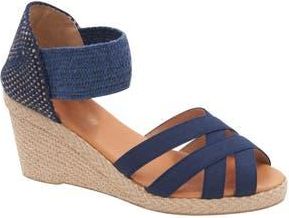 André Assous Adin Wedge Sandal in Navy at Nordstrom Rack, Size 10