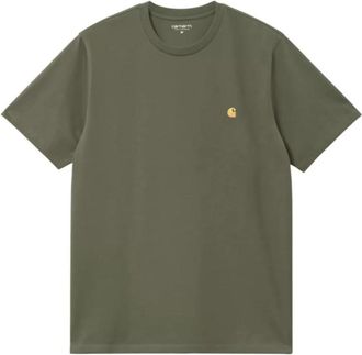 Carhartt Work in Progress Green Crewneck Logo T-Shirt