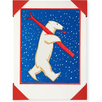 Archivist Gallery Skiing Polar Bear 5-Pack Holiday Greeting Cards in Blue at Nordstrom Rack