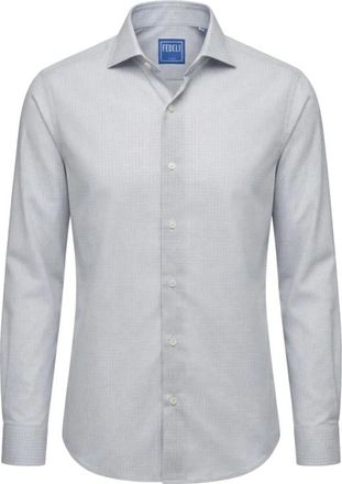 Fedeli Lichtgewicht Bedrukt Shirt - Heren - Casual Overhemden - Grijs - L - Katoen - Overhemden