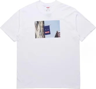 SUPREME FW19 Week 1 Banner Tee Short Sleeve Unisex White SUP-FW19-226