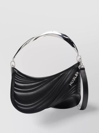 バッグ・カバンその他 MUGLER Woman Mini bag Black 23W10SA0010906 1999 Mugler Small Spiral Curve 01 Embossed Crossbody Bag | Black