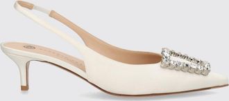 Roberto Festa Milano Slingback Futura in raso bicolore con fibbia gioiello e tacco basso