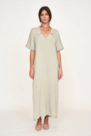 Mirth Adelaide Knit Caftan Dress In Powder