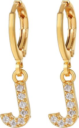 Generic 26 Initial Earrings 26 Diamond Alphabet Earrings A Z 26 Alphabet Initial Gold Earrings Light Luxury Premium Feeling Earrings For Women Girls Silver St