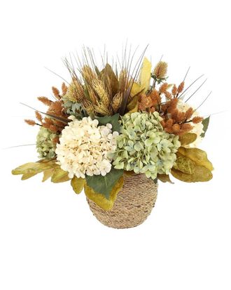 Creative Displays Inc. Handmade Fall Centerpiece With Hydrangea, Heather & Roses