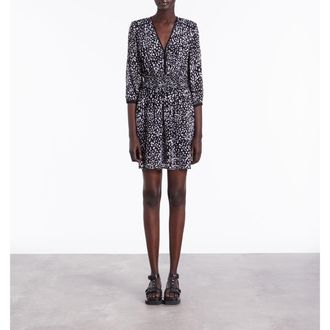 The Kooples Korte jurk, bedrukt, 3/4 mouwen