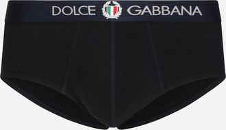 Dolce & Gabbana Brando Briefs In Two-way Stretch Cotton Jersey - Man Underwear And Loungewear Blue Cotton 3