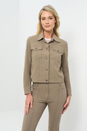 Anatomie Delilah Ultra Light Weight Denim Style Jacket in Khaki at Nordstrom, Size X-Large