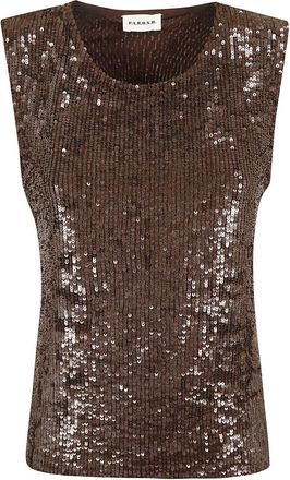 P.A.R.O.S.H. Sleeveless Top - Dames - Tops zonder mouwen - Bruin - M - Tops