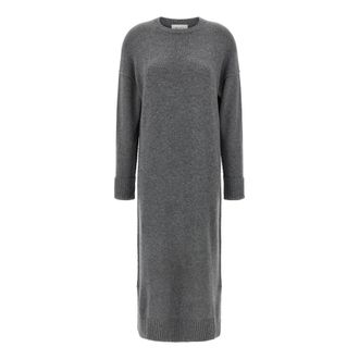 Be You Knitted Dresses, female, Gray, S, Cashmere Midi Dress