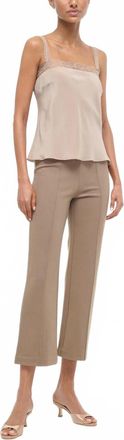 Staud Knack Mid-Rise Pant In Taupe