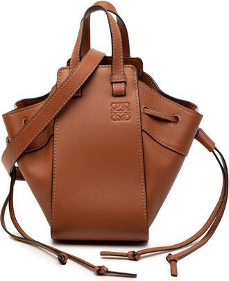 Loewe Pre-owned Loewe Mini Leather Drawstring Hammock Bag 062223