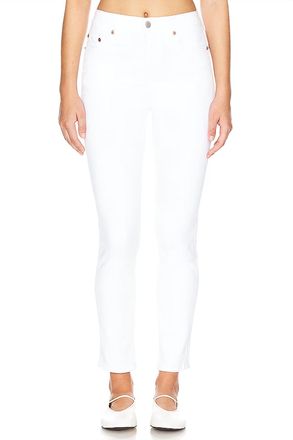 Pistola Denim Madi Mid-High Rise Modern Slim Straight Leg Denim Jeans In White
